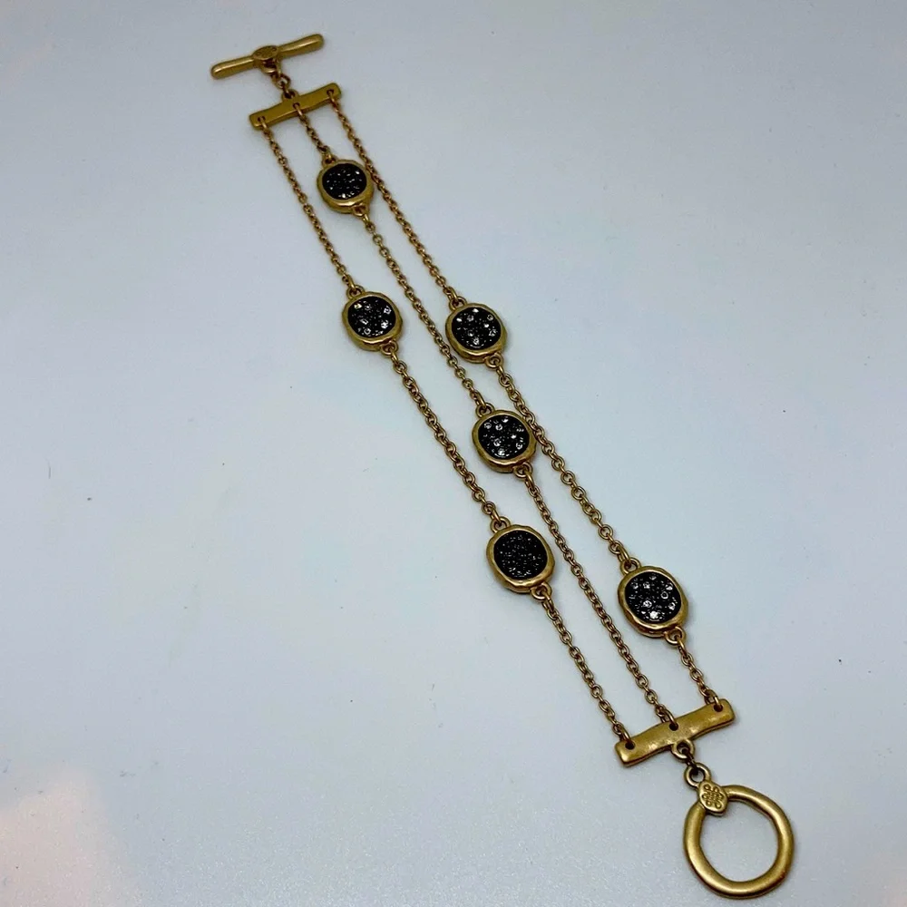Toggle Closure Three Chain Bracelet Layered Statement Bracelet Women’s Jewelry